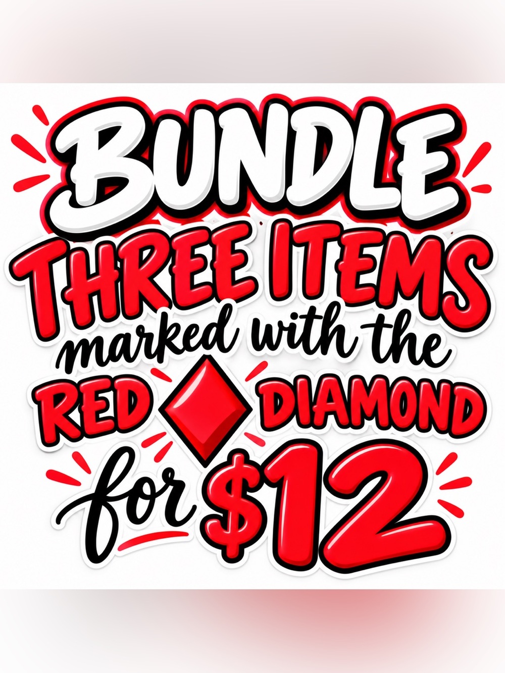 ♦️ 3 items for $12 bundles!